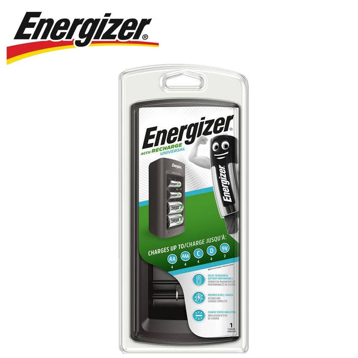 Energizer Universal Battery Charger: AA AAA C D 9V Rechargeable Batteries - Charge All Your Batteries!