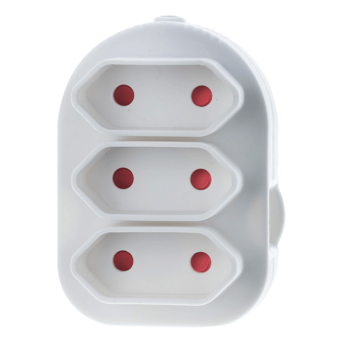 EA003 - ADAPTOR TRIPLE EURO WHITE E/MATE