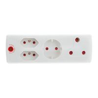 EA009S - ADAPTOR 1X16A+2X5A+1XSK WHITE+SURGE E/MA