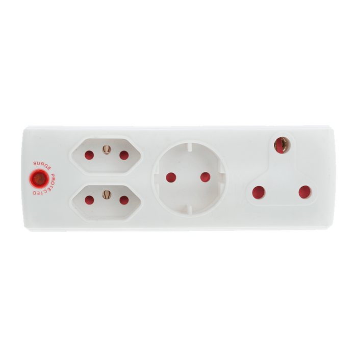 EA009S - ADAPTOR 1X16A+2X5A+1XSK WHITE+SURGE E/MA