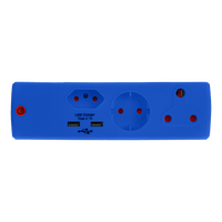 EA011BL - ADAPTOR 1X16A+1X5A+1SK+2USB BLUE E/MATE