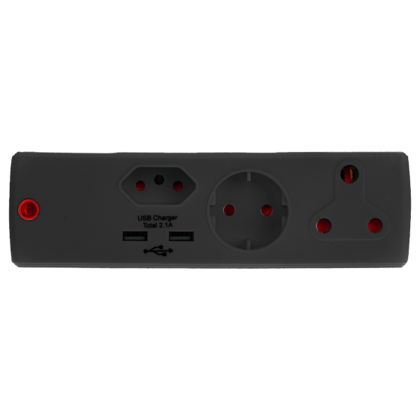 Adaptor 1 X16 A+1 X5 A+1 Sk+2 Usb Black E/Mate Ea011 Blk