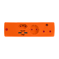 EA011OR - ADAPTOR 1X16A+1X5A+1SK+2USB ORANG E/MATE
