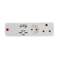EA011S - ADAPTOR 1X16A+1X5A+1SK+2USB WHITE+SURGE