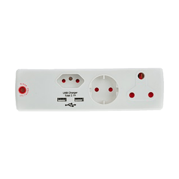 Adaptor 1 X16 A+1 X5 A+1 Sk+2 Usb White+Surge Ea011 S
