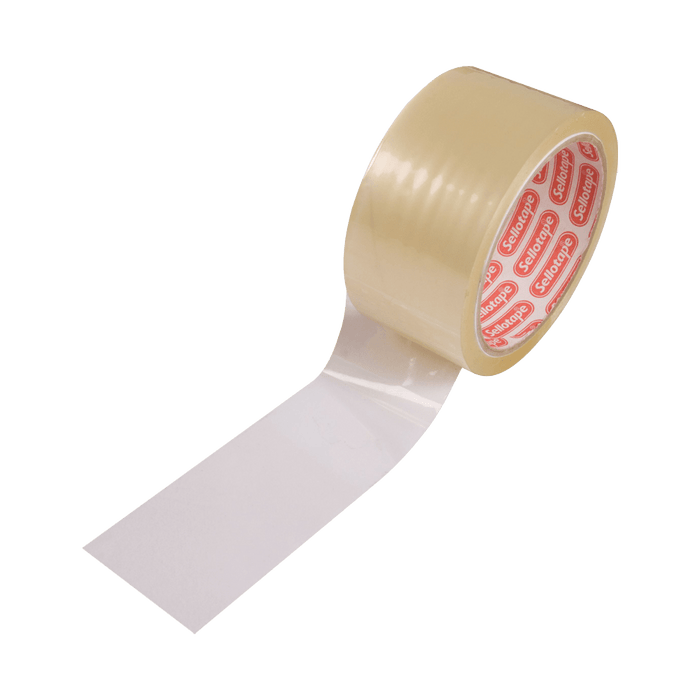 Sellotape Clear Packing Tape Roll - 48mm x 50m Adhesive Tape for Packaging Boxes
