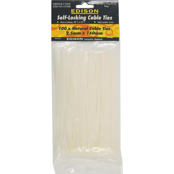 Edison NATURAL CABLE TIES9.0x780mm (PK-100)
