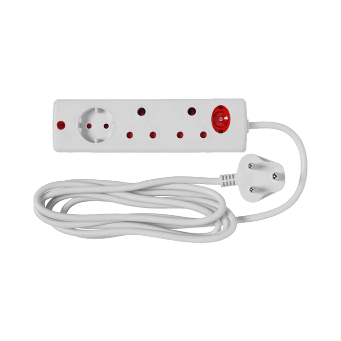 EE010-EM - MULTIPLUG  3WAY+3M CORD O/LOAD E/MATE