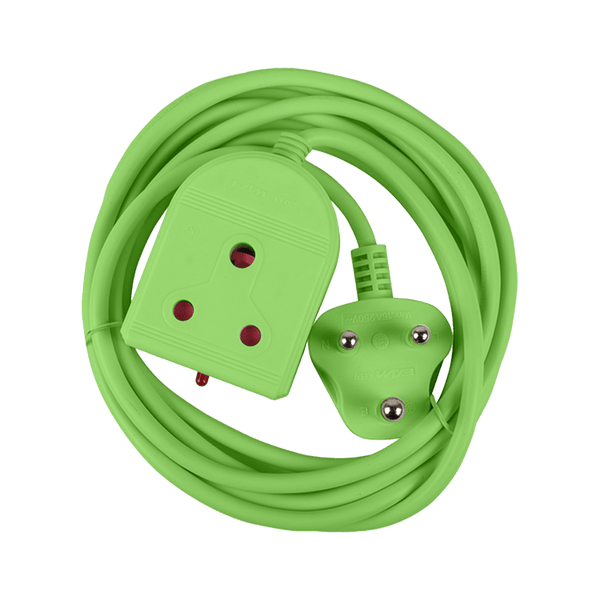 Green Extension Cord 3M | 10A Power Strip with Indicator Light | E/MATE-EE022GR