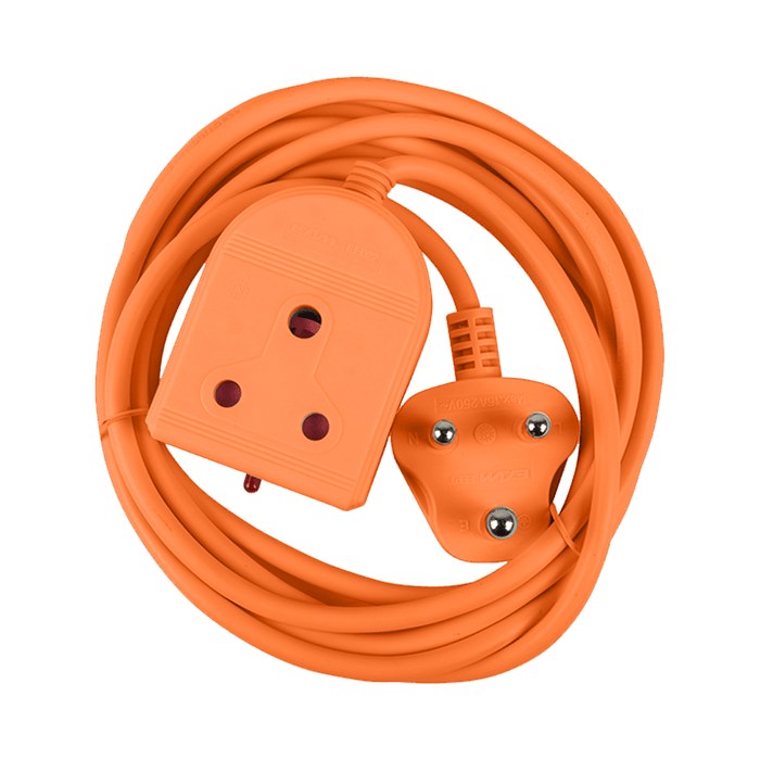 Orange 3M Extension Lead - 10A Power Cord E/MATE-EE022OR by chavda.com - Durable & Safe