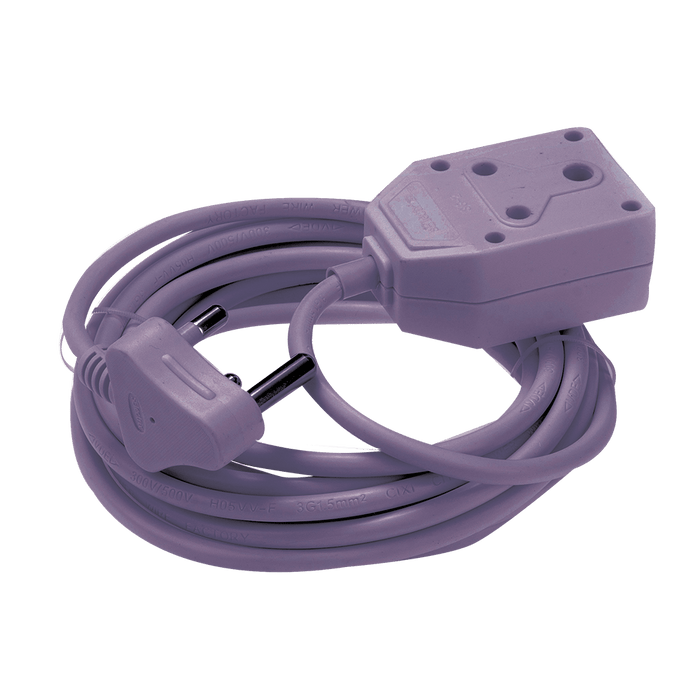 Purple 5-meter Extension Cord with SABS Approval - Safe Power Solution for Home & Office