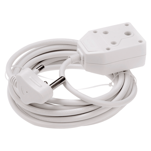 Extension Lead Mts 5 Mx1.5 Mm White Ele1085 P