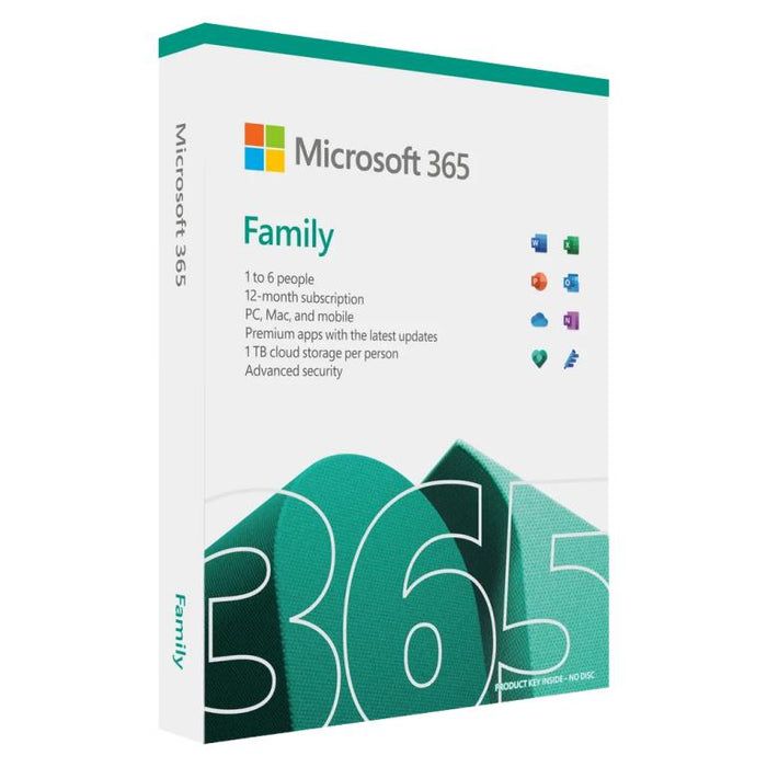 MICROSOFT 365 FAMILY FPP MEDIALESS 1 YEAR SUBSCRIPTION,EP2-36885