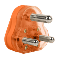 Orange 16A Hollow Pin Electrical Plug Top - EPT02/OR | E/MATE Plug for Power Cords