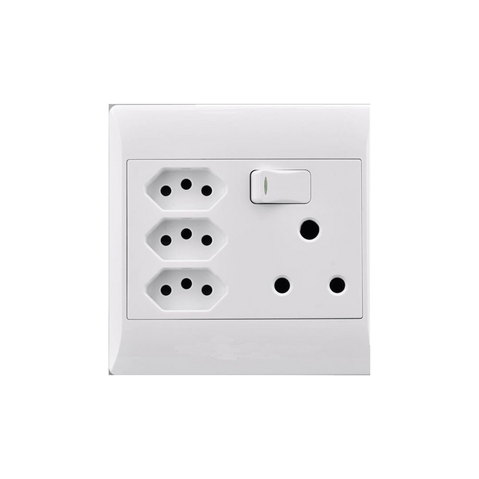 ES036 - SOCKET E/MATE 4X4 3XEURO+16A WHITE