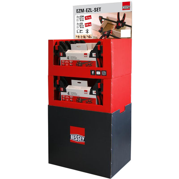 BESSEY EZM-EZL Clamp Set: One-Handed Clamps for Woodworking