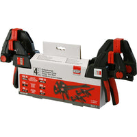 BESSEY One-Handed Clamps EZM-EZL Set | 4-Piece Woodworking Clamps | Quick-Release Clamps | DIY Tools