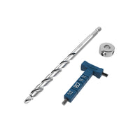 Easy set micro pocket drill bit with stop collar