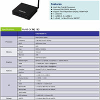 Giada F202 Fanless Celeron N2807 2GB 1xVGA|1xHDMI-F202-BB200
