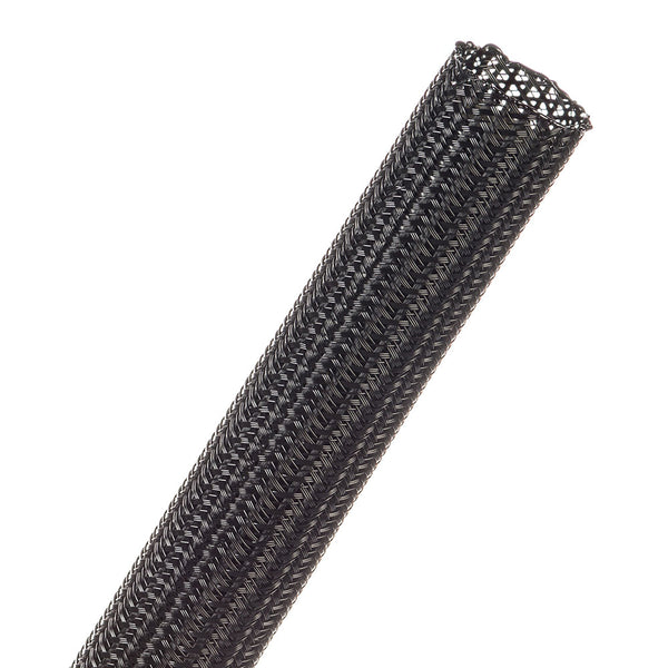 1M F6 360 BLACK TUBE BRAIDED SLEEVING (F360.75BK) - NET-SOCK-F360.75BK