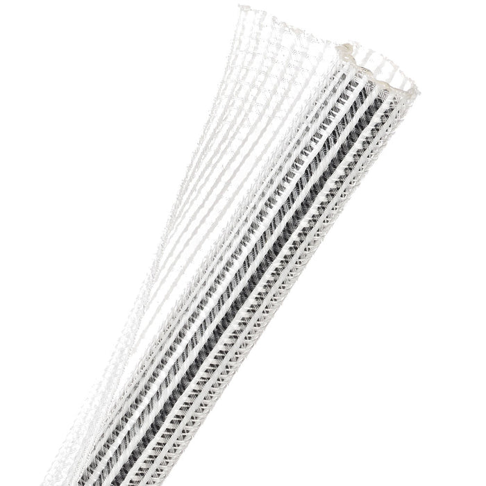 1M WRAPPABLE SPLIT BRAID 12.7MM CL/WHT (F6N0.50CW) - NET-SOCK-F6N0.50CW