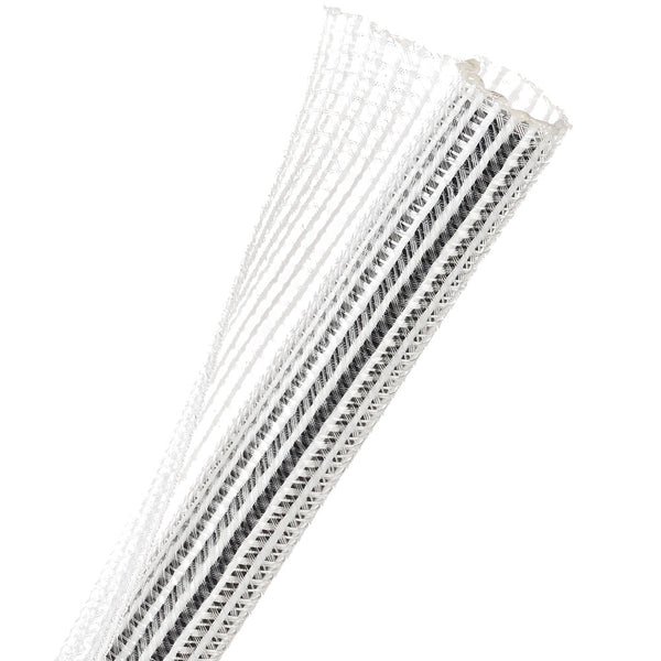 1M WRAPPABLE SPLIT BRAID 12.7MM CL/WHT (F6N0.50CW) - NET-SOCK-F6N0.50CW