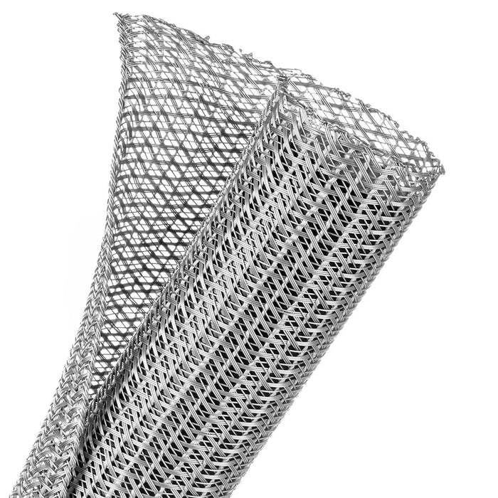 1M PLATINUM GREY WRAP SPLIT BRAID TUBE (F6N1.50PG) - NET-SOCK-F6N1.50PG