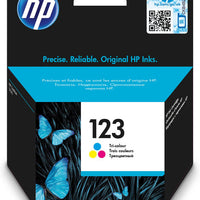 HP 123 Tri-Color Ink Cartridge | Genuine HP Ink for Vivid Color Prints
