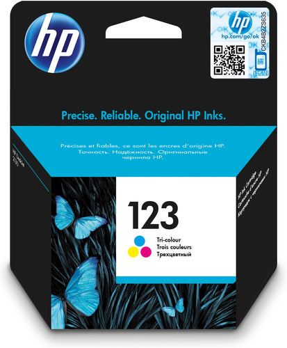 HP 123 Tri-Color Ink Cartridge | Genuine HP Ink for Vivid Color Prints