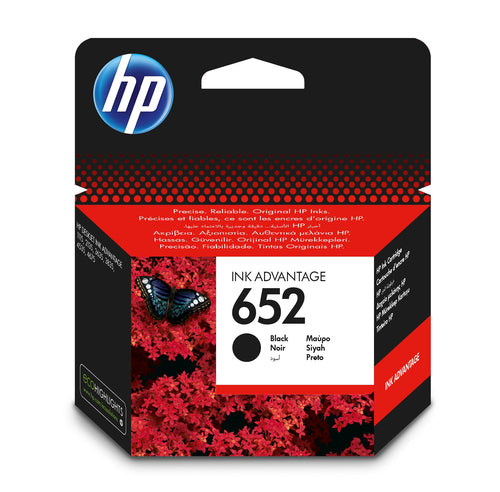 HP 652 Black Ink Cartridge - Ink Advantage Printer Ink for High-Quality Prints