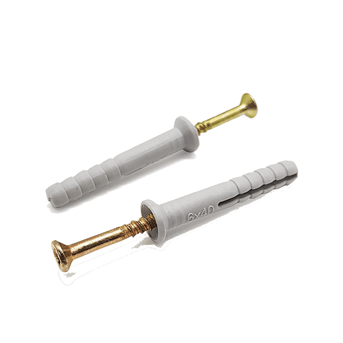 Wall Anchor with Screw 6x40 - Plastic Anchor for Wall Fixing
