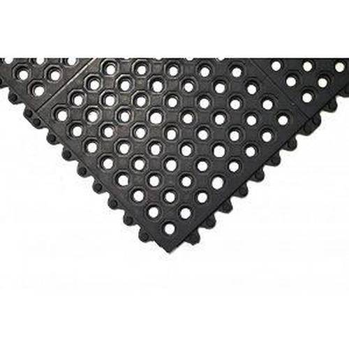 Flexi-Deck Rubber Mat - 9 Pack Interlocking Drainage Floor Tiles. Hygienic, Anti-Slip.  30x30 cm.