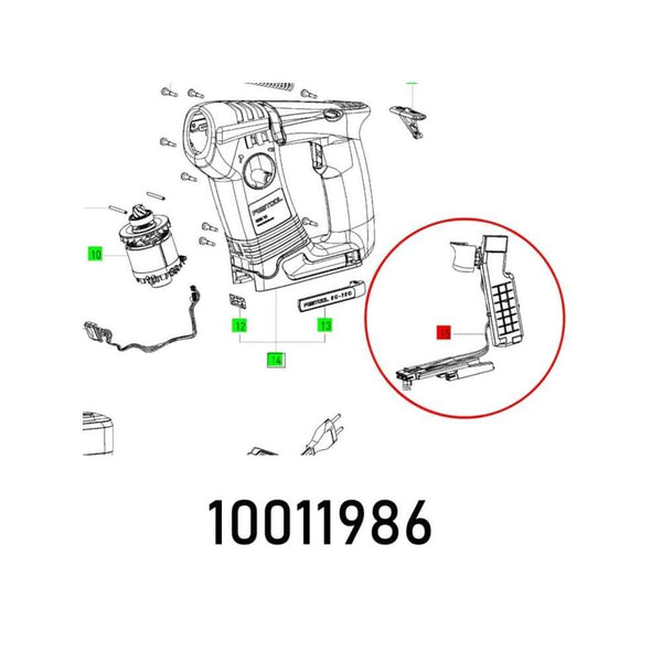Festool BHC 18 ET-BG Electronic Parts Diagram: Detailed View of Electronic BHC 18 ET-BG Part