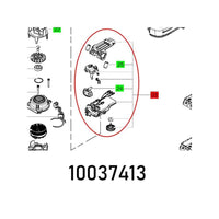Electronic Parts Diagram: Replacement components with part number 10037413, featuring numbered parts 22, 23, 24, and 25.