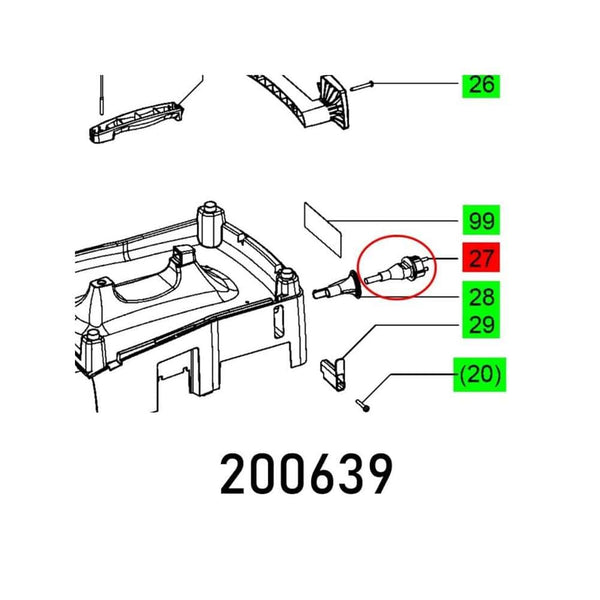 Parts Diagram 200639: CABLE W.CONNECT H07RN-F 3X1,5 DIN ET-BG; Showing components 26, 99, 27, 28, 29, (20). Diagram from Chavda.com