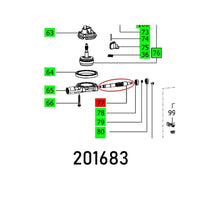 Cutter Spindle Parts Diagram - DF500 Q ET-BG - #201683 - Exploded View