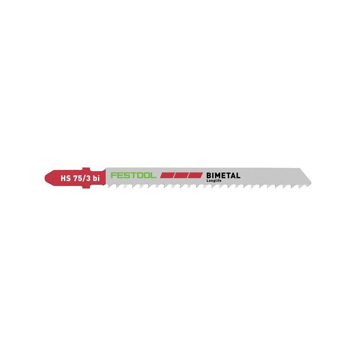 Festool Jigsaw Blade, HS 75/3 BI/5, Plastic, Solid Material, Bimetal, Longlife