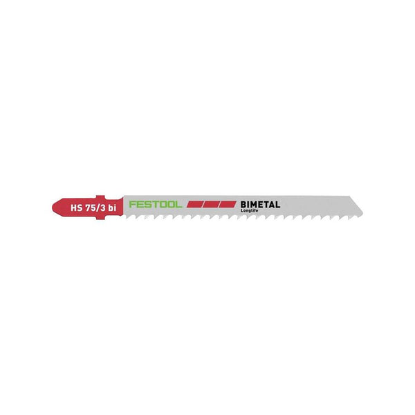 Festool Jigsaw Blade, HS 75/3 BI/5, Plastic, Solid Material, Bimetal, Longlife