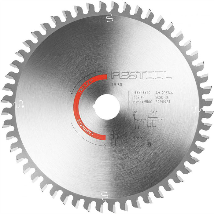 Festool Saw Blade H 168 X1.8 X20 Tf52 Fes205766