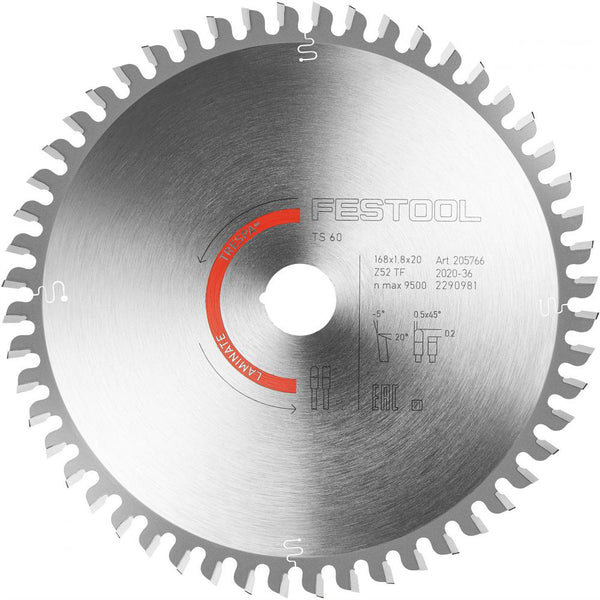 Festool Saw Blade H 168 X1.8 X20 Tf52 Fes205766