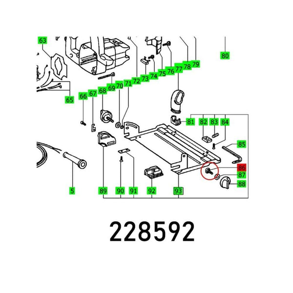 CUP SQUARE BOLT DIN 603-M6X12-4.6 part diagram. Find part number 86 in the diagram