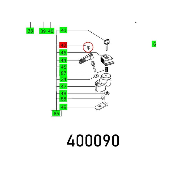 Exploded View: Parts Diagram with Numbers 38-49, 85, 87, 88, 24, 6 & 400090 - Illustrated Parts Breakdown
