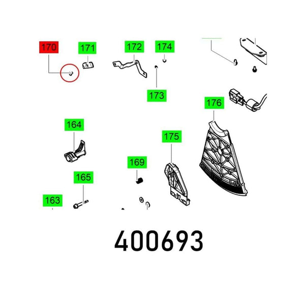 COUNTERSINK DIN 7991-M-5X8-10.9 Exploded View Diagram with Part Numbers (170-176, 163-165, 169) - Part Number: 400693