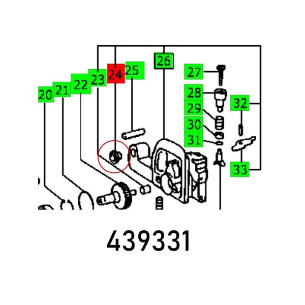 Parts Diagram 439331: Component Illustration for Repair & Maintenance. Replacement Parts Breakdown for Assembly.
