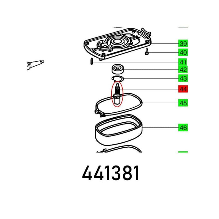 ECCENTRIC SHAFT RS 1 parts diagram by chavda.com. Exploded view showing components #39-#46.