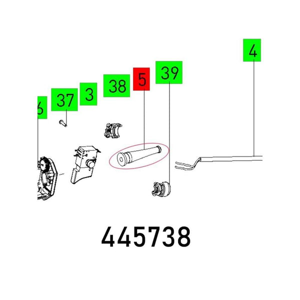 CABLE-SLEEVE PS 2 by chavda.com: Part 445738. Illustration of the cable sleeve diagram.
