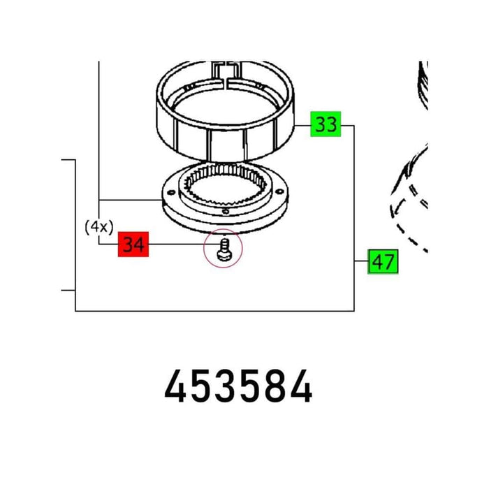 CH HEAD SCREW DIN 7984-M4X6 Part Diagram - chavda.com parts catalog image of part number 453584