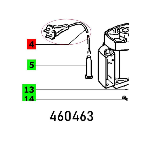 CABLE WITH PLUG BS 75 E DIN-H07RN-F Diagram. Replacement parts for electrical motors. Parts at chavda.com