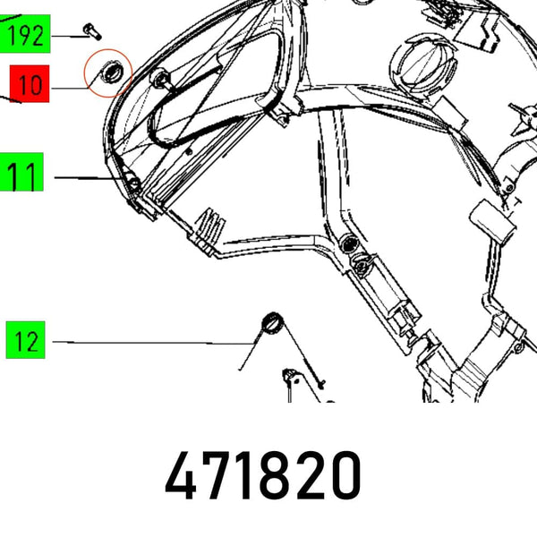 COVER KS 120 EB part diagram - Parts 10, 11, 12, 192 identified - chavda.com