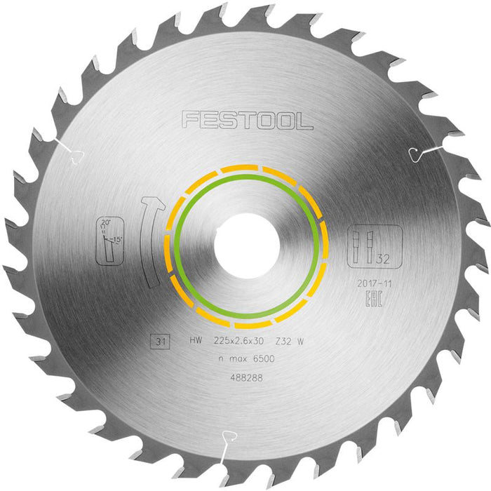 Festool Saw Blade Hw 225 X2,6 X30 W32 Fes488288